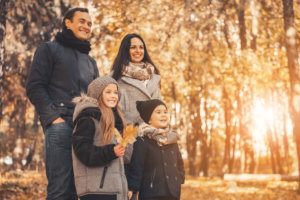 Family having fun outdoors